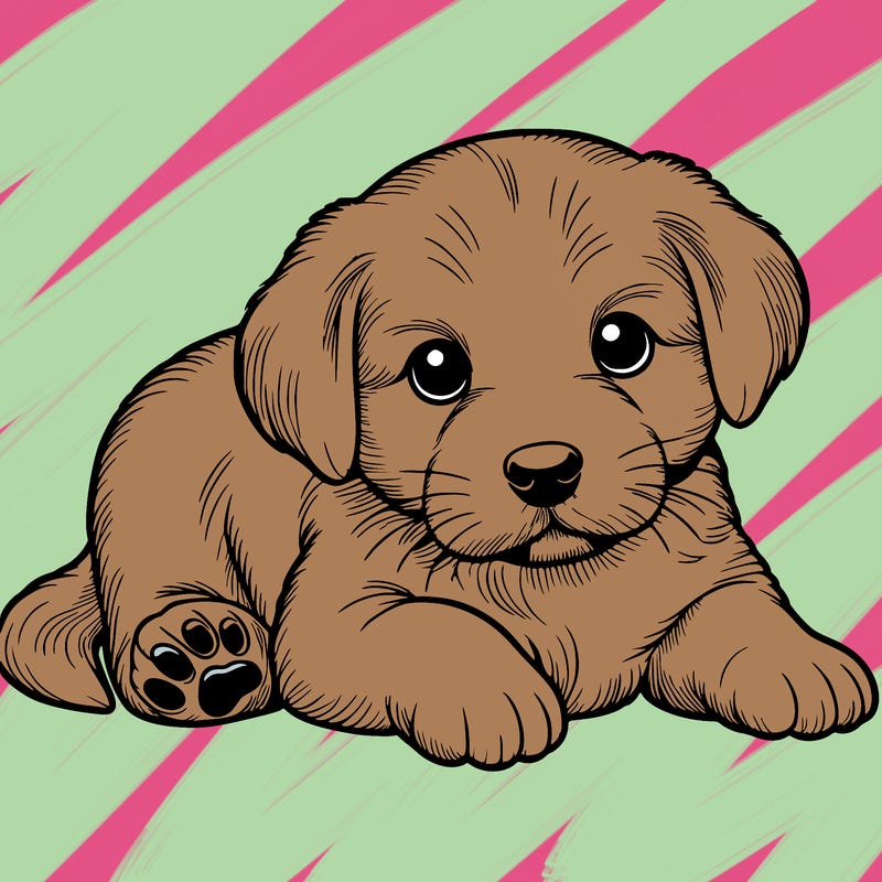 a cute realistic puppy