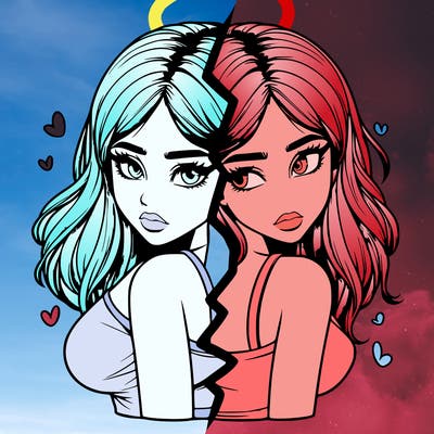 realistic girl split