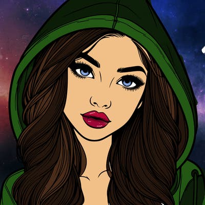 realistic beautiful girl with a hood on