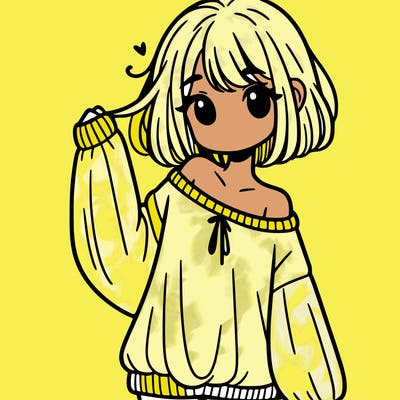 girl in baggy sweater hanging off her shoulder