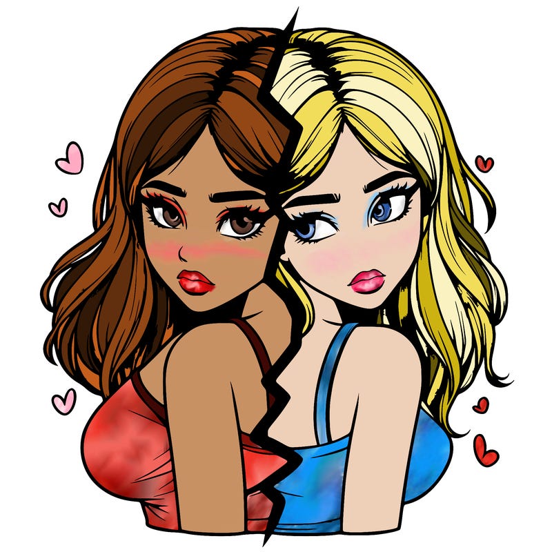 realistic girl split