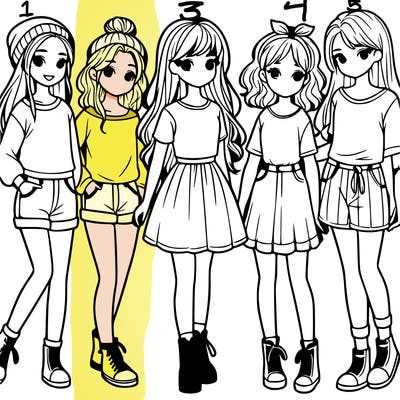 a group of five girls