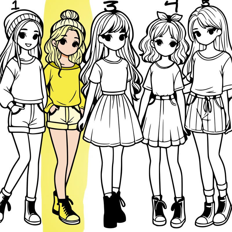 a group of five girls