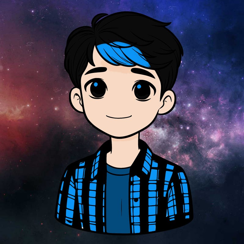 a realistic boy with short hair and a plaid shirt on