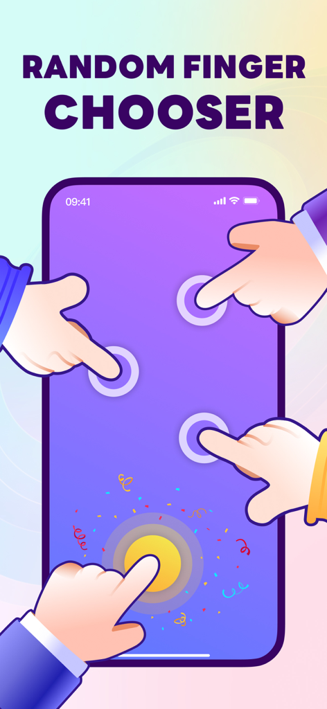 Spin Wheel & Ruleta Para Rifas - Un groupe de personnes utilisant la fonction de sélection aléatoire au doigt sur un smartphone pour prendre une décision rapide