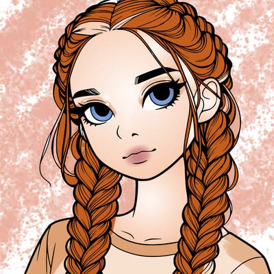realistic girl with braids