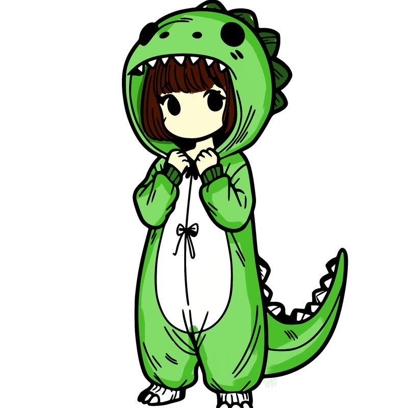 dino onesies on girl