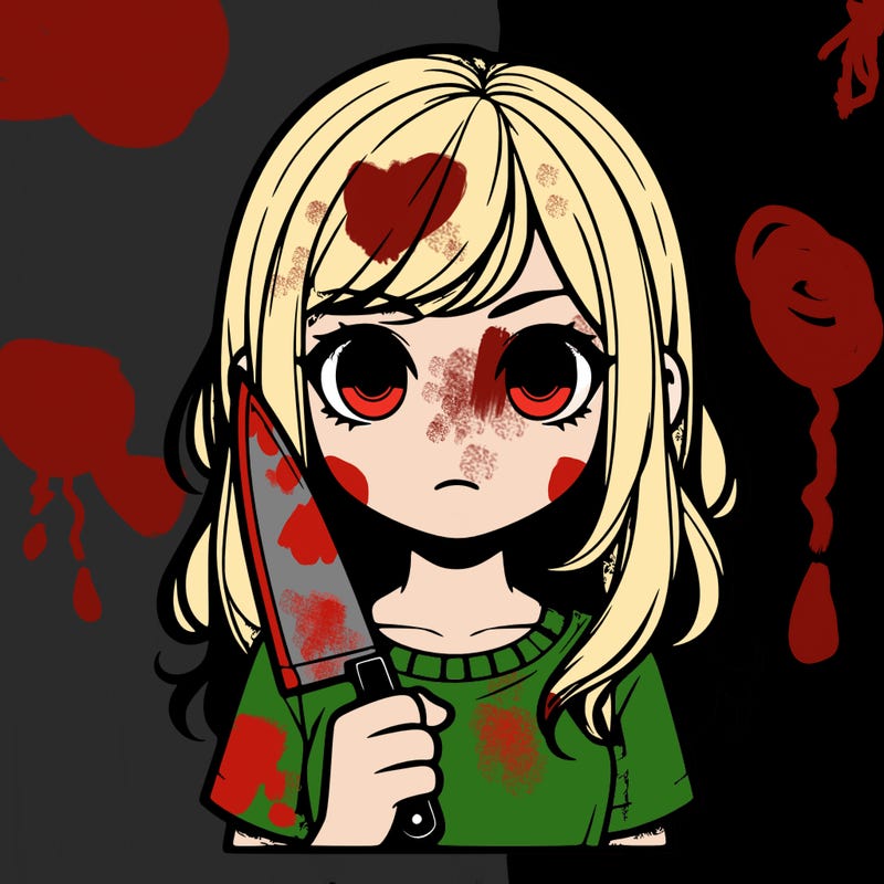 girl with a knife realisic