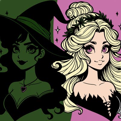 elphaba and glinda from wicked movie