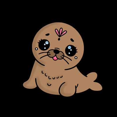 a cute baby seal mandala