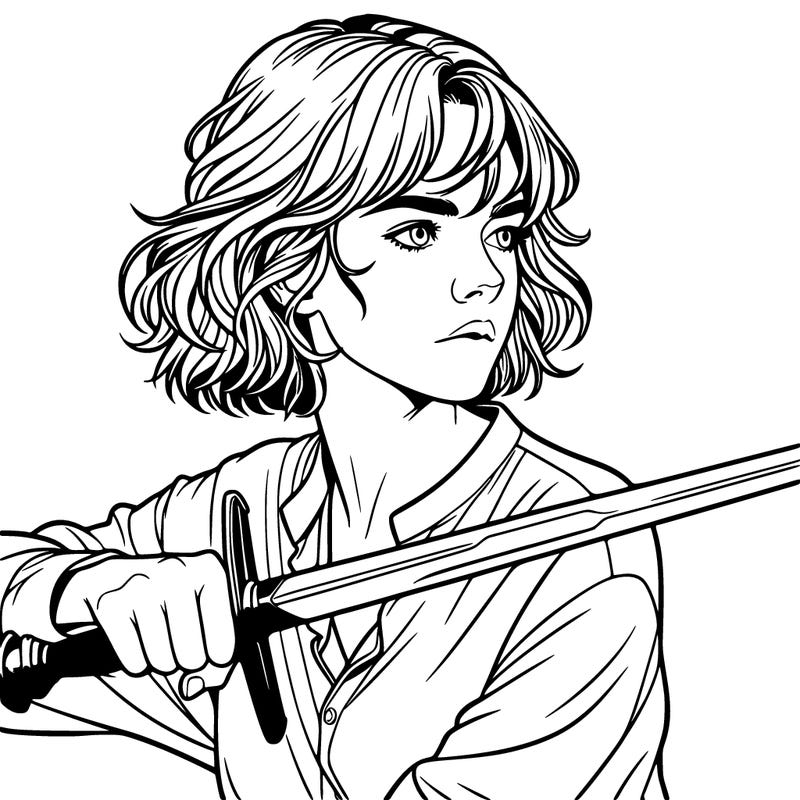 realistic girl with a sword