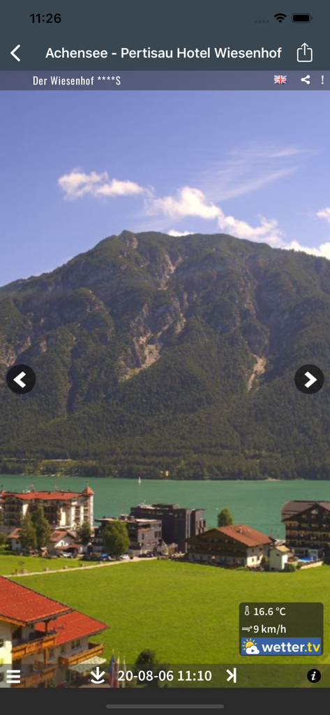 PANOMAX - live 360° webcams - High resolution live webcam view of Achensee mountains and lake from Panomax app
