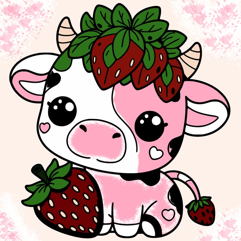 cute strawberry cow