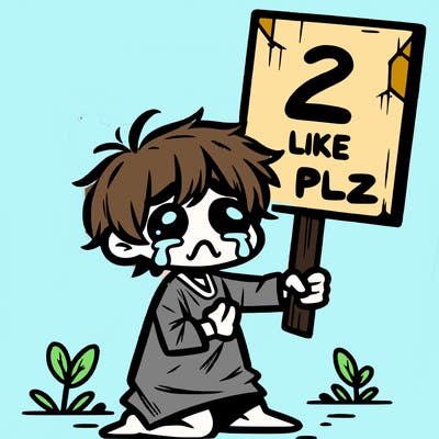 small poor toddler crying with sign that says 2 like plz