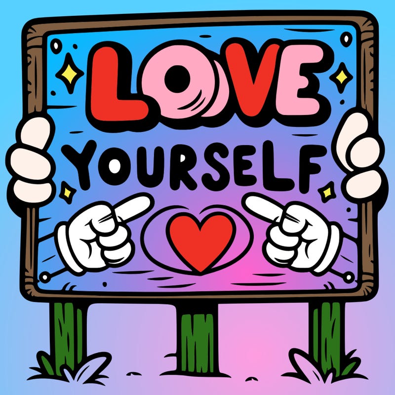 a sign where it is written: love yourself