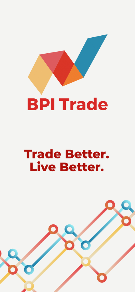 BPI Trade Mobile app splash screen with logo and slogan Trade Better Live Better