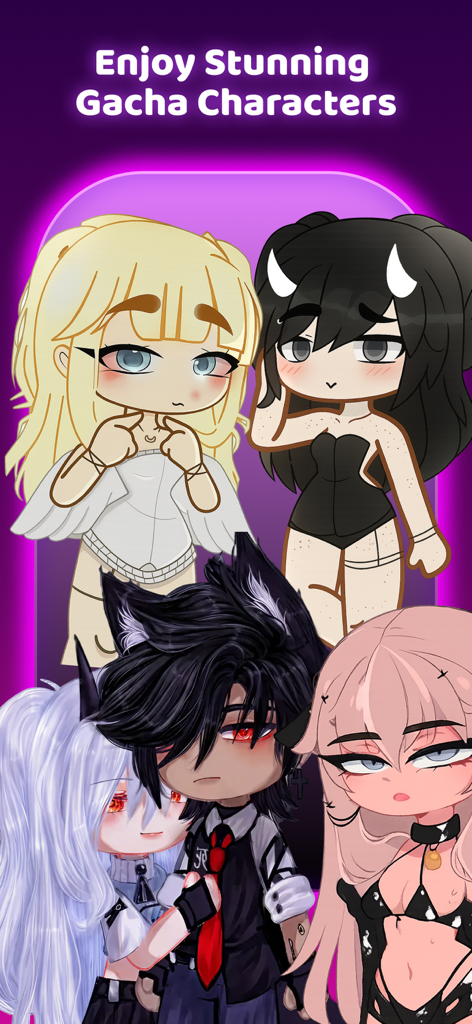 Gacha Nox - Nebula & Heat Mods - A collection of stylish Gacha characters with unique outfits and hair styles.