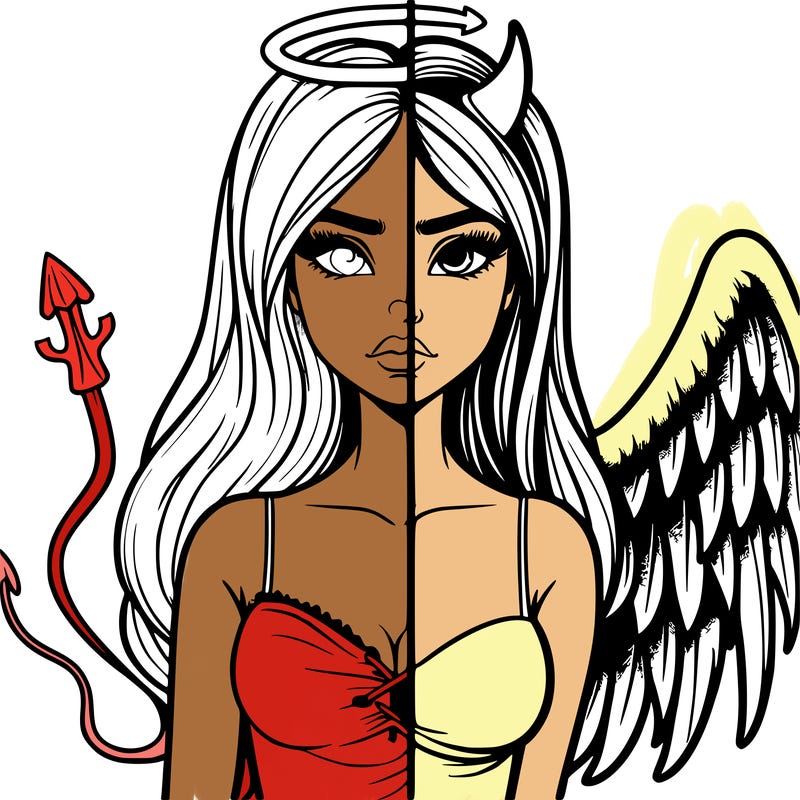 devil vs angel realistic girl