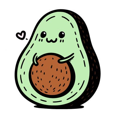 an avocado hugging an avocado
