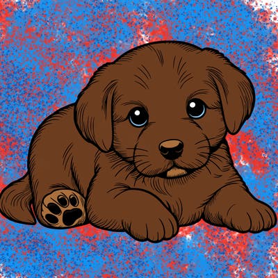 a cute realistic puppy