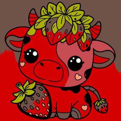 cute strawberry cow