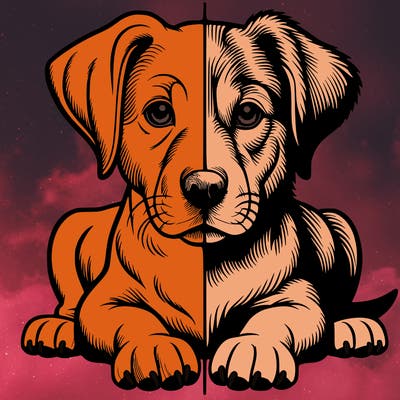 realistic dog split picture