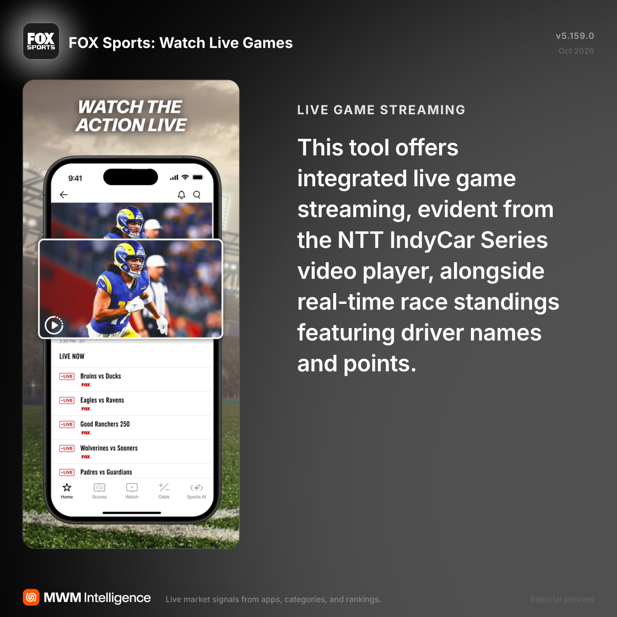 FOX Sports: Watch Live Games - Sports App | MWM
