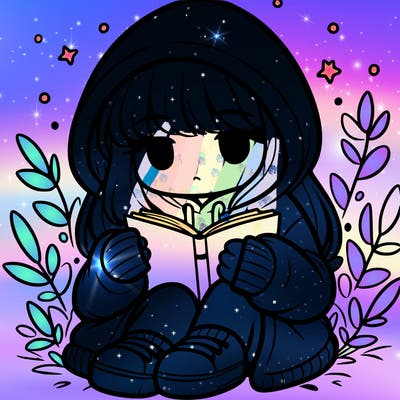 girl in oversized hoodie reading a book