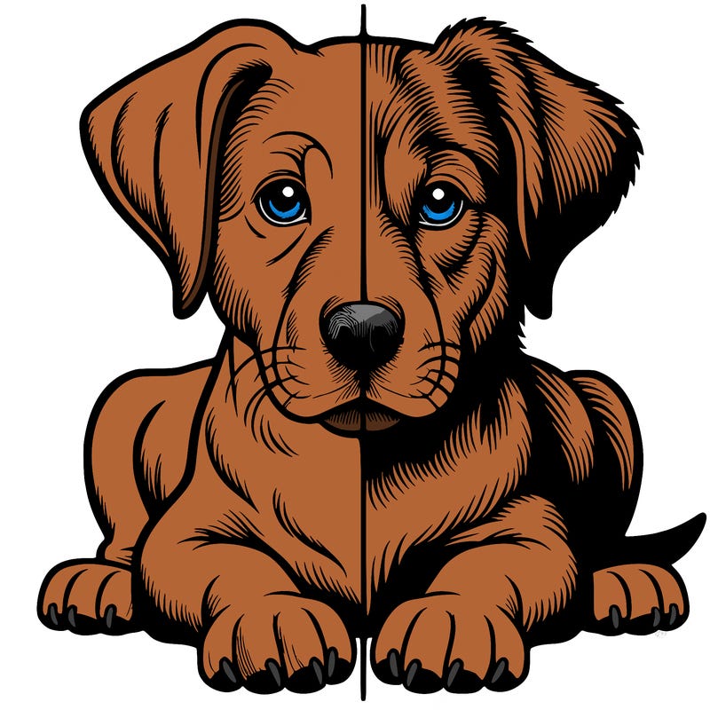 realistic dog split picture