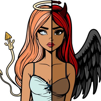 devil vs angel realistic girl