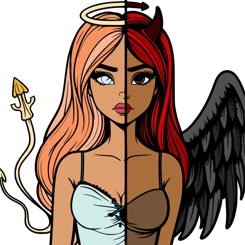 devil vs angel realistic girl