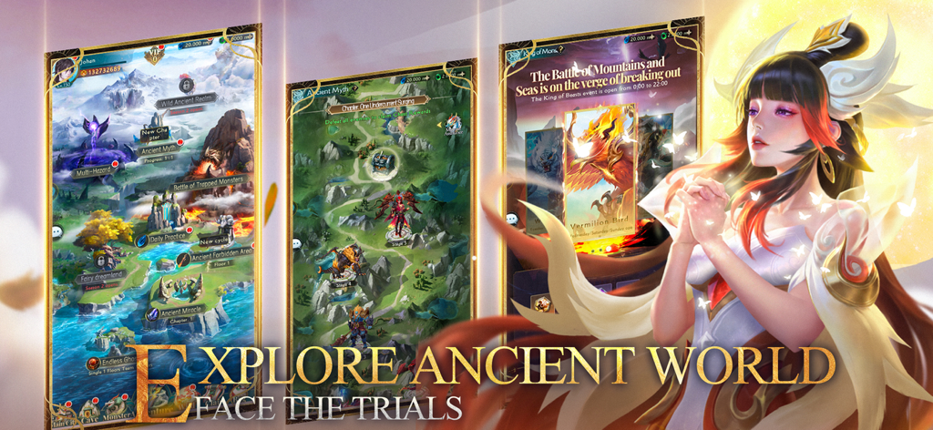 Fantastic Beasts: Wild Legend - Mapas de gameplay e um personagem de fantasia do RPG mobile Fantastic Beasts Wild Legend.