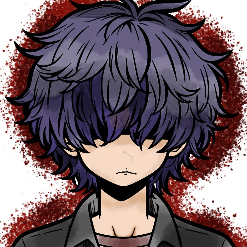 manga boy fluffy hair covering his eyes