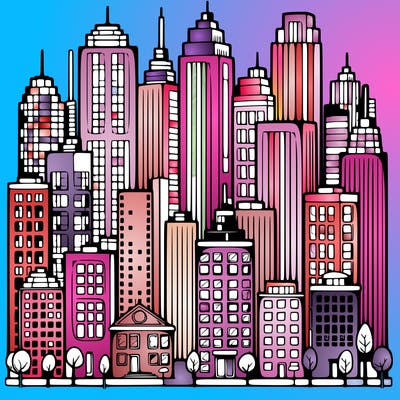 a city with skyscrapers