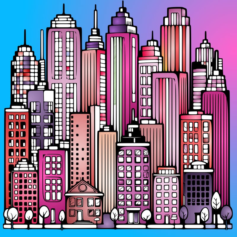 a city with skyscrapers