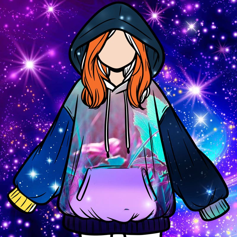 girl in oversized hoodie