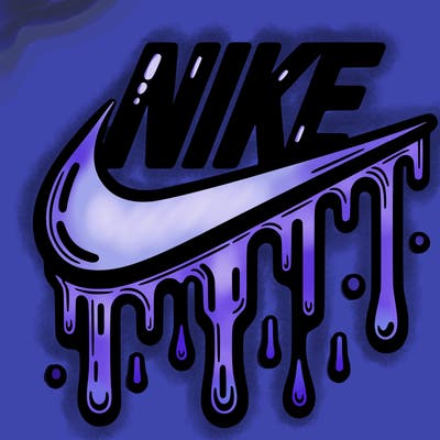dripping nike logo