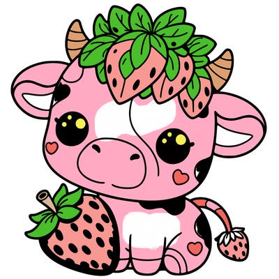 cute strawberry cow