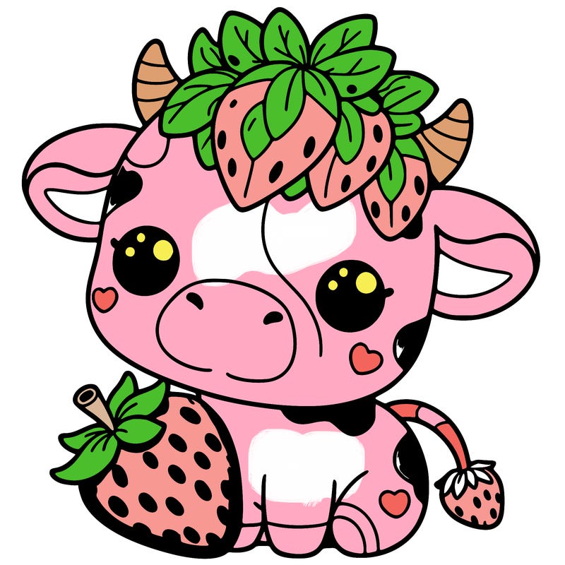 cute strawberry cow