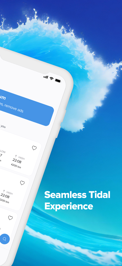 NOAA Tide Chart Pro app interface showing tidal predictions on a coastal background
