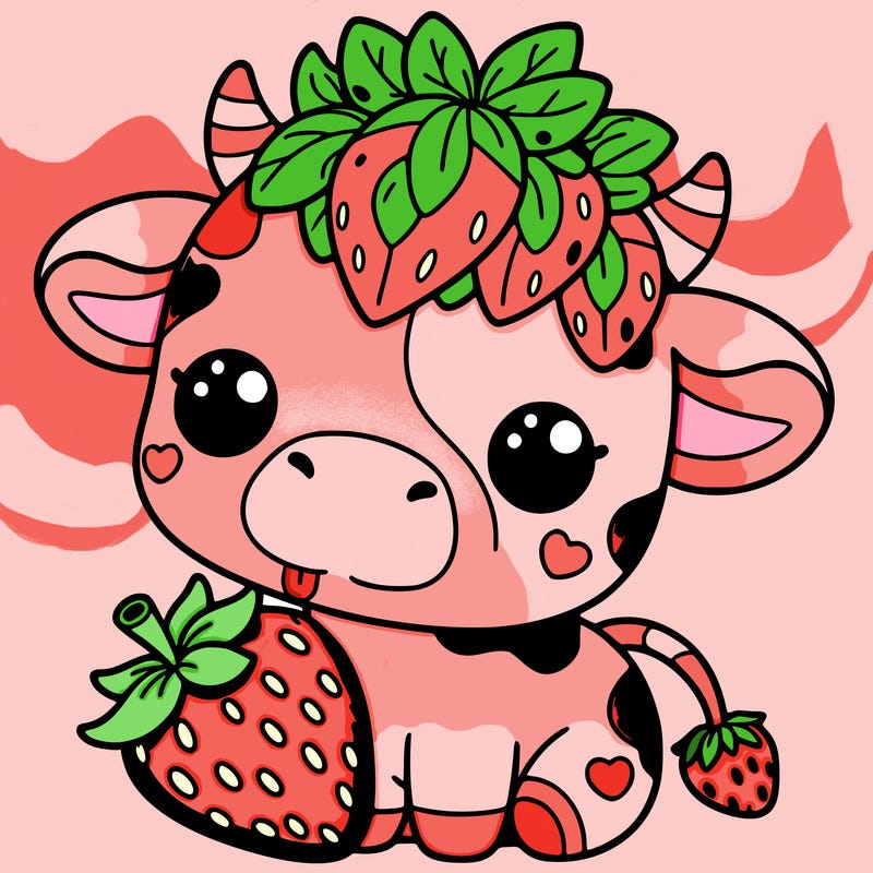cute strawberry cow
