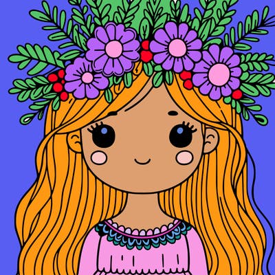 girl with flowers crown