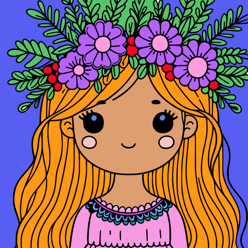 girl with flowers crown