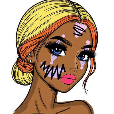 realistic girl with lashes