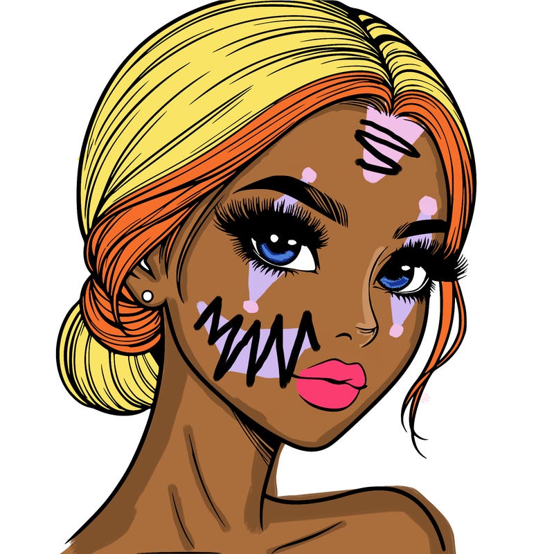 realistic girl with lashes