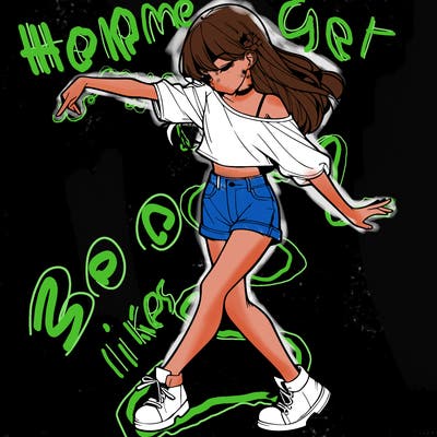 realistic girl danceing