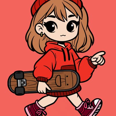 girl with skateboard