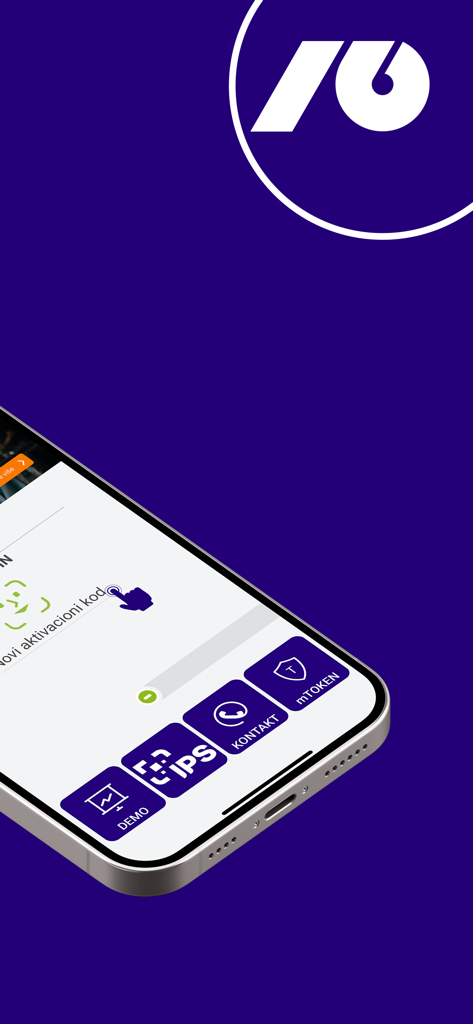Mobile screen of the NLB mKlik banking app featuring IPS payment and mToken options