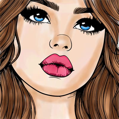 really realistic girl with lips