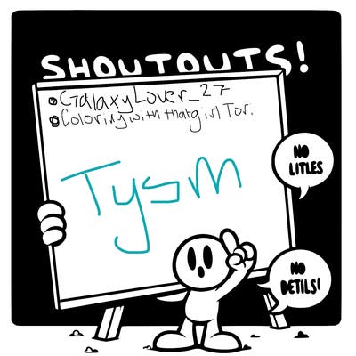 blank canvas that says above it shoutouts